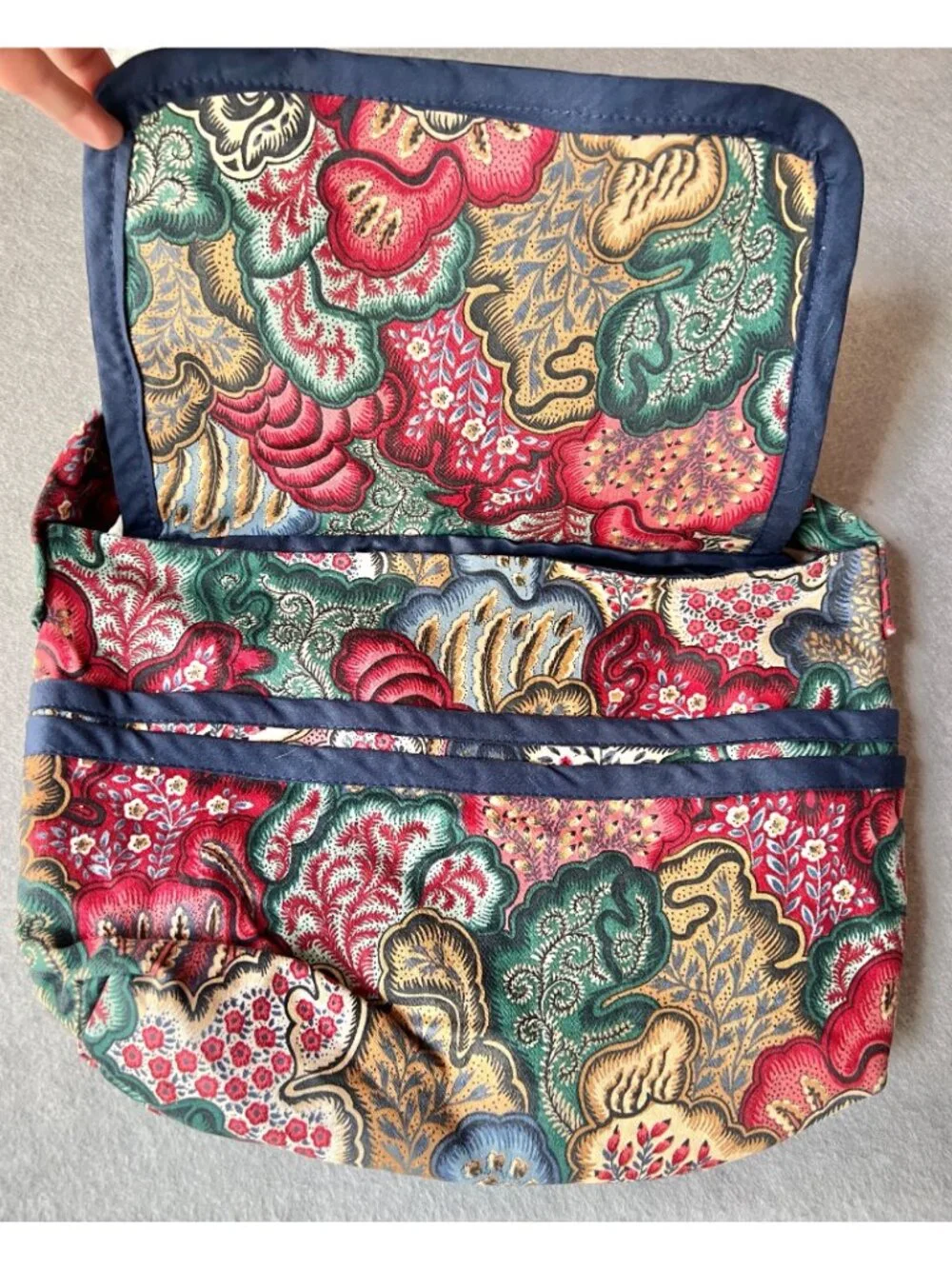 Handmade Carry Bag With Coordinating Tissue Holder Lined 14